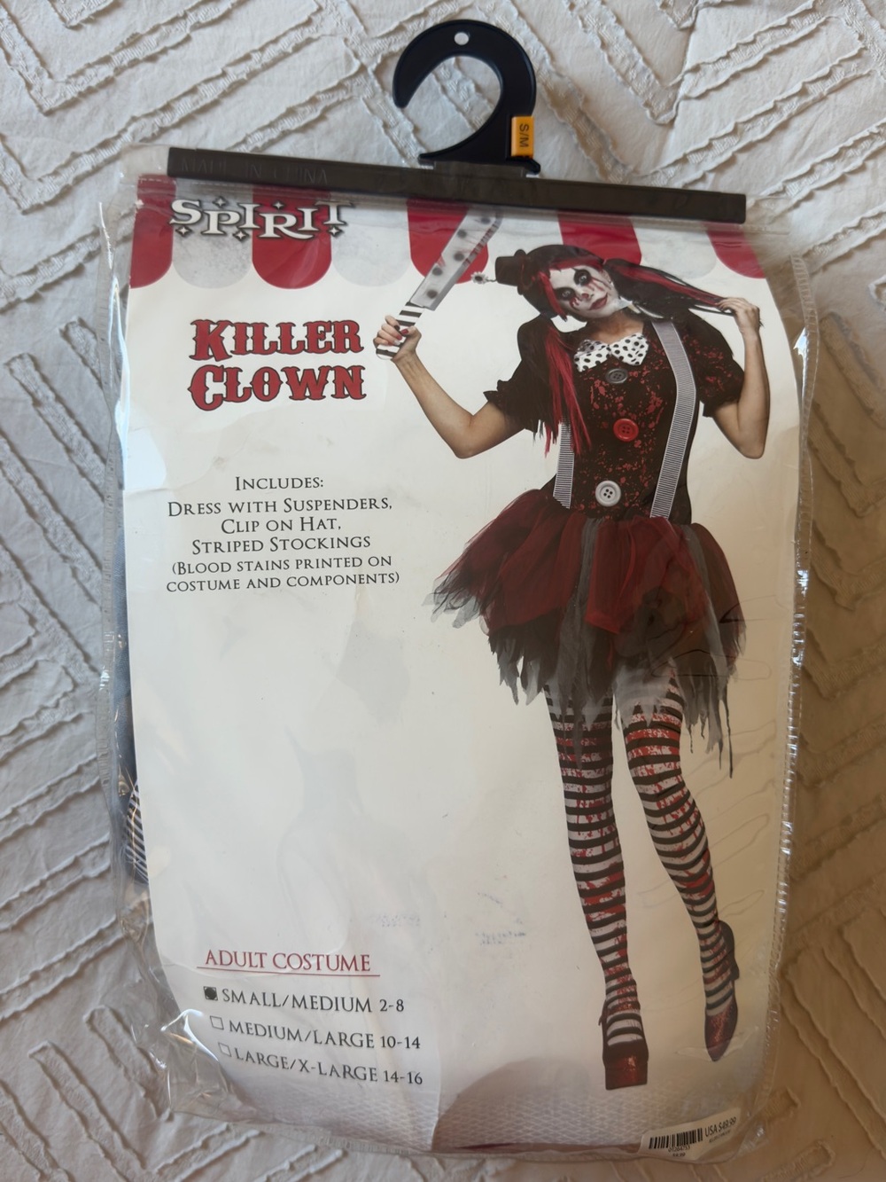 Spirit Killer Clown Costume in Red, Black, and White